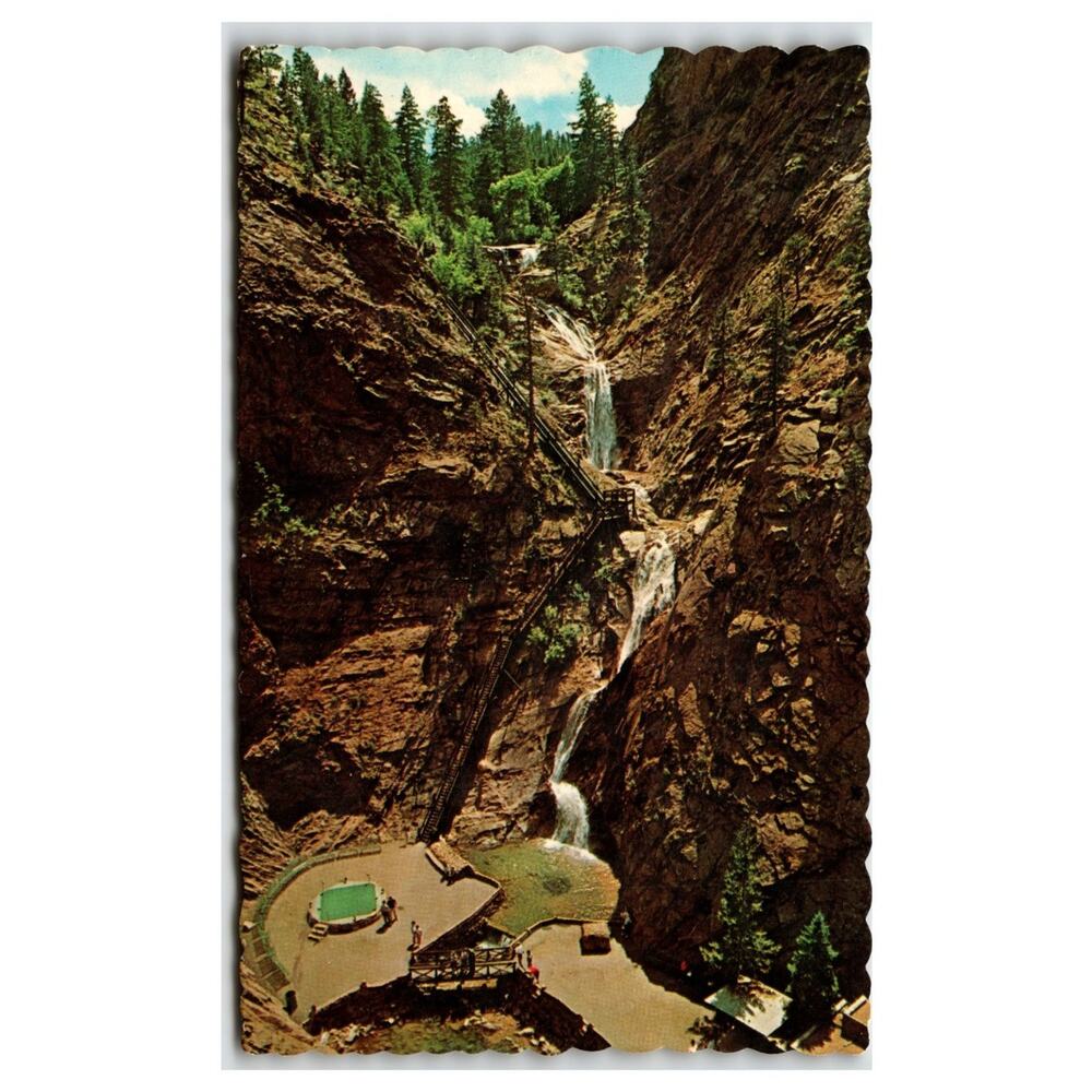 Seven Falls South Cheyenne Canyon Colorado Springs Postcard Dexter Press